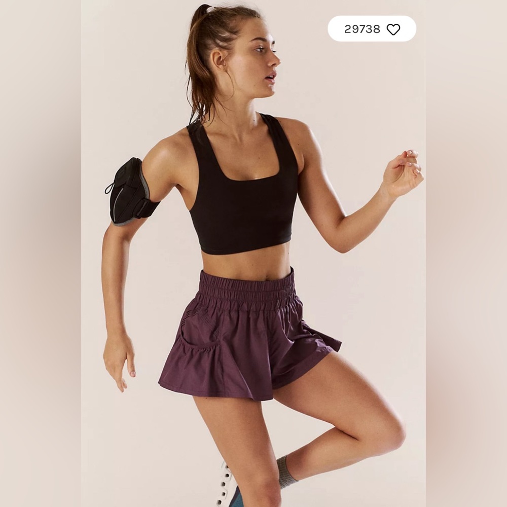 NWT Free People FP Movement Get your Flirt On Black Tee Shorts. Size XS